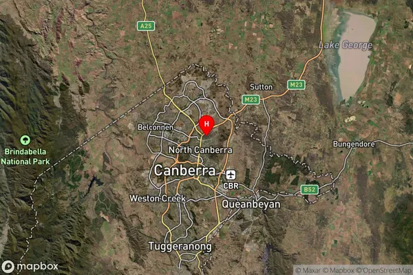 Downer,Australian Capital Territory Satellite Map