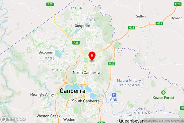 Downer,Australian Capital Territory Area Map