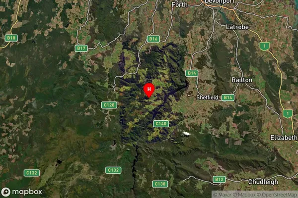 Wilmot,Tasmania Satellite Map