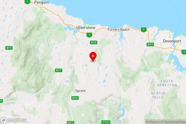 Abbotsham,Tasmania Area Map