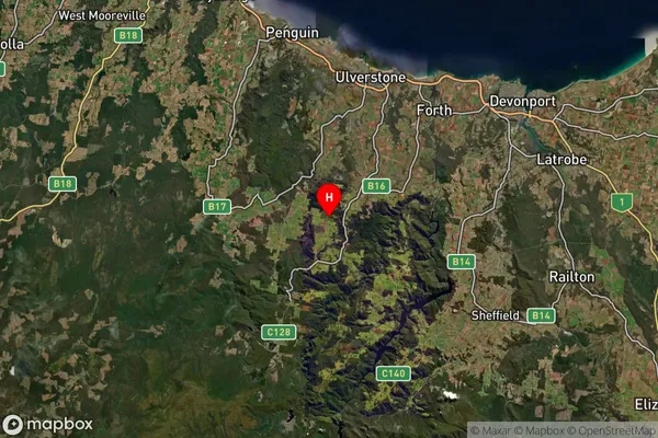 Castra,Tasmania Satellite Map