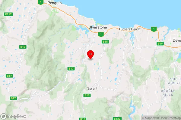 Gawler,Tasmania Area Map