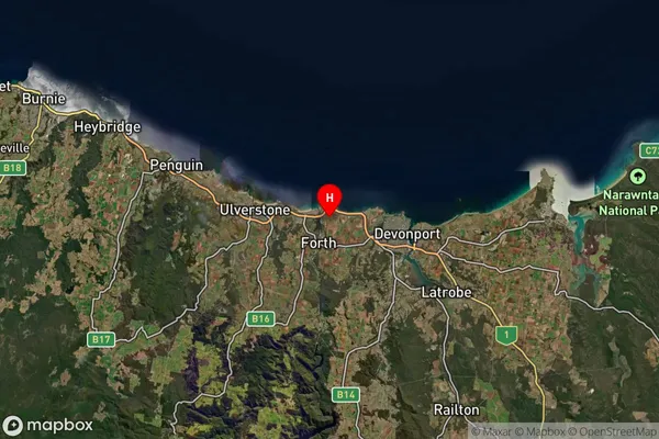 Leith,Tasmania Satellite Map