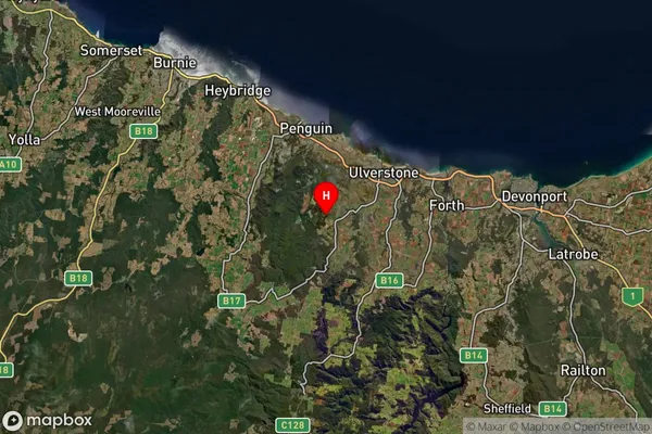 North Motton,Tasmania Satellite Map