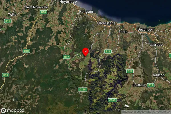 Preston,Tasmania Satellite Map