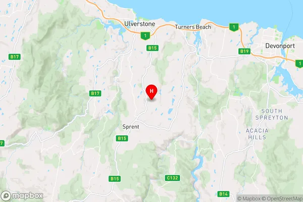 Spalford,Tasmania Area Map