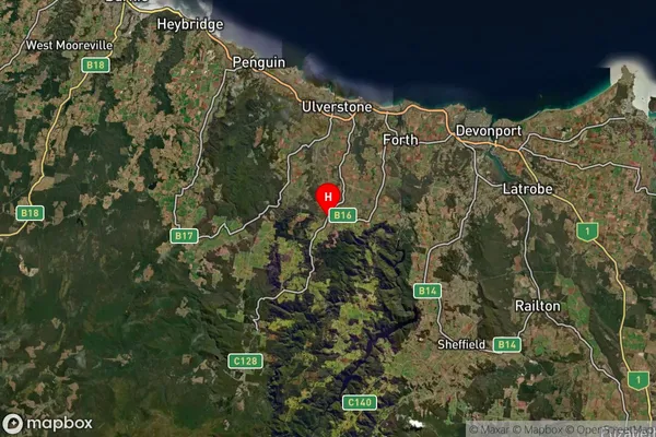 Sprent,Tasmania Satellite Map