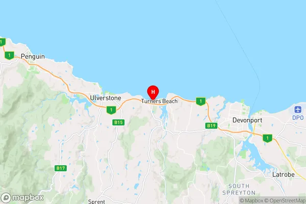 Turners Beach,Tasmania Area Map