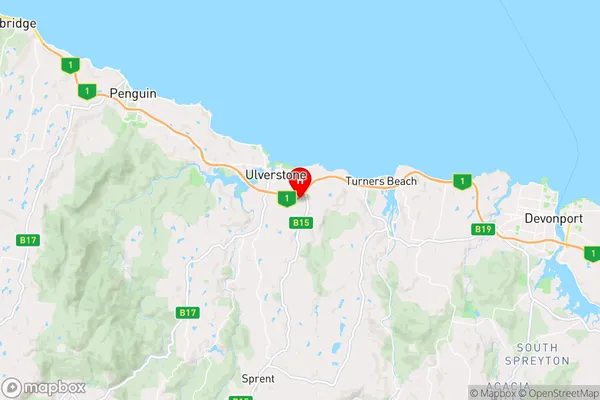 Ulverstone,Tasmania Area Map