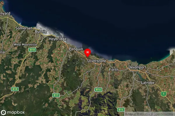 West Ulverstone,Tasmania Satellite Map