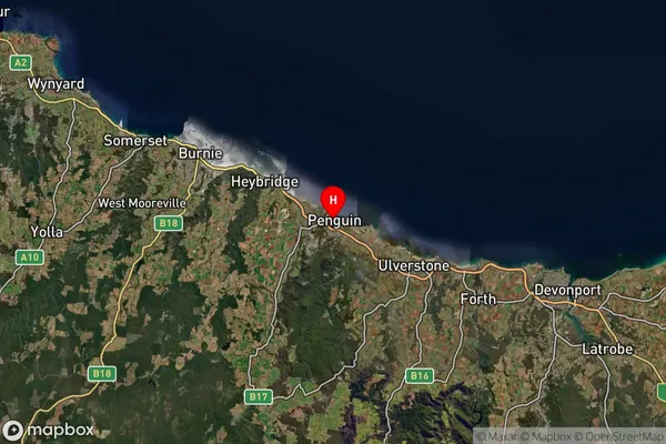 Penguin,Tasmania Satellite Map