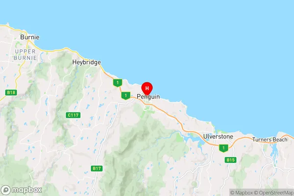 Penguin,Tasmania Area Map