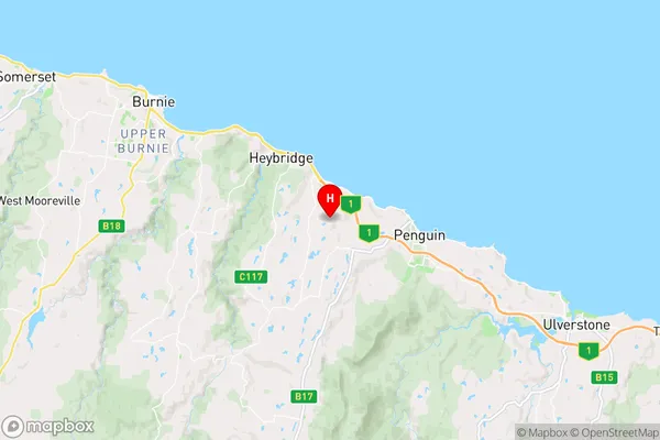 Sulphur Creek,Tasmania Area Map