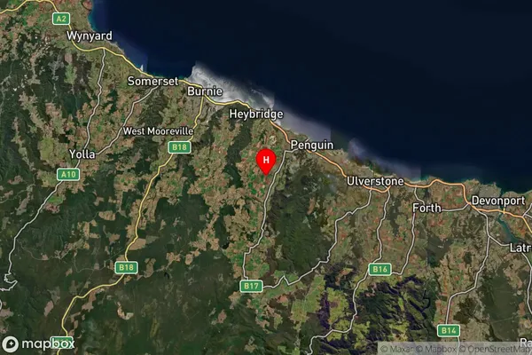 West Pine,Tasmania Satellite Map