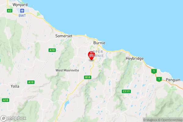 Downlands,Tasmania Area Map