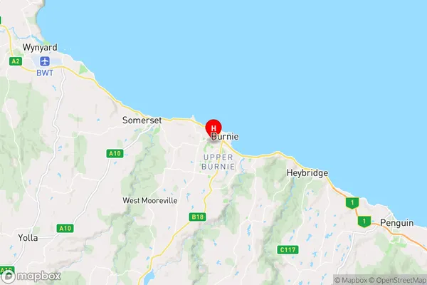 Montello,Tasmania Area Map