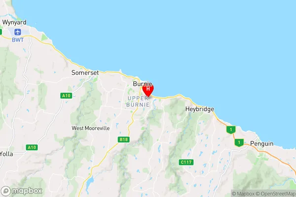 South Burnie,Tasmania Area Map