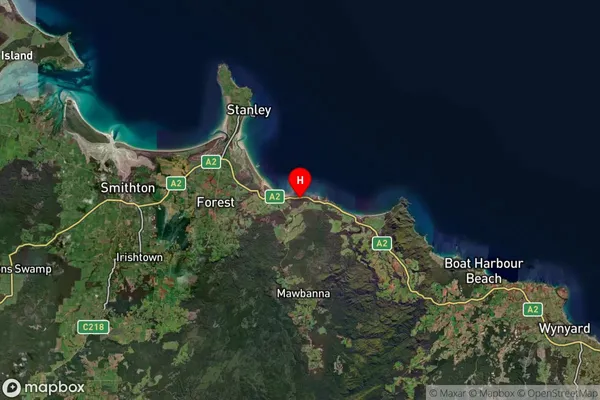 Cowrie Point,Tasmania Satellite Map