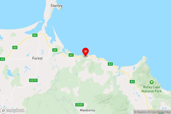 Cowrie Point,Tasmania Area Map