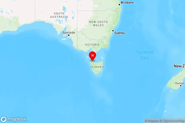 Cowrie Point,Tasmania Region Map