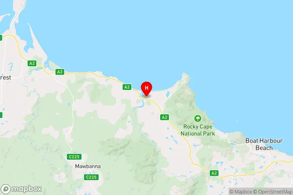 Detention,Tasmania Area Map