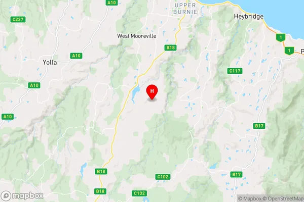 East Ridgley,Tasmania Area Map