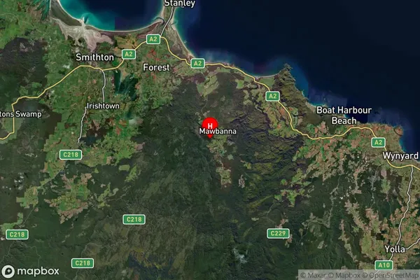 Mawbanna,Tasmania Satellite Map