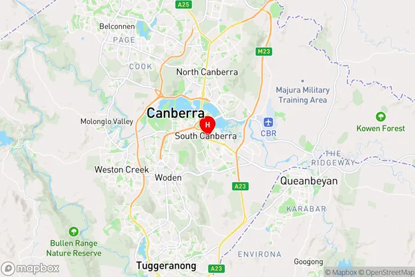 Manuka,Australian Capital Territory Area Map