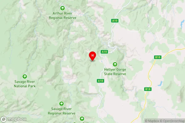 Parrawe,Tasmania Area Map