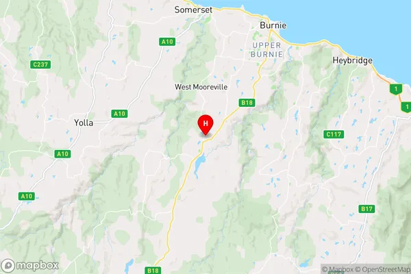 Ridgley,Tasmania Area Map