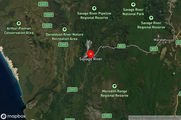 Savage River,Tasmania Satellite Map