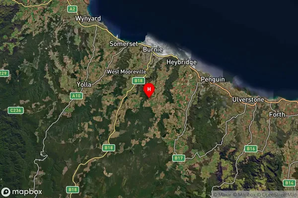 Upper Stowport,Tasmania Satellite Map