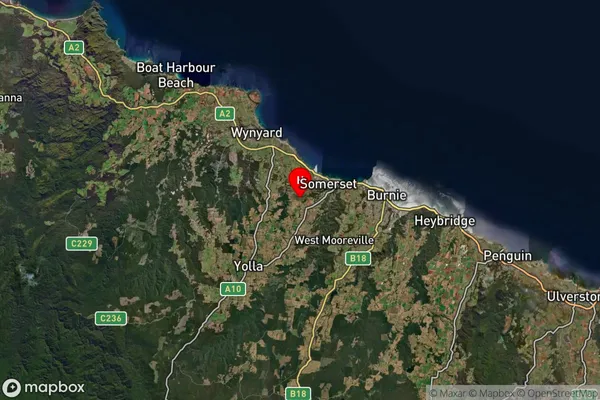 Somerset,Tasmania Satellite Map