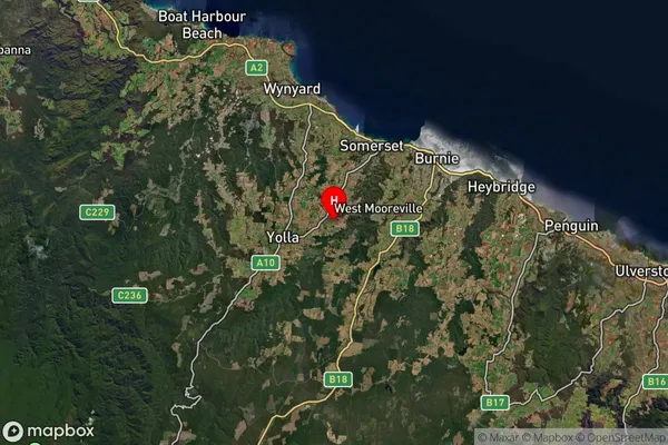 Elliott,Tasmania Satellite Map