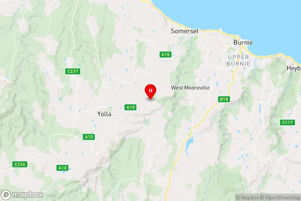 Elliott,Tasmania Area Map