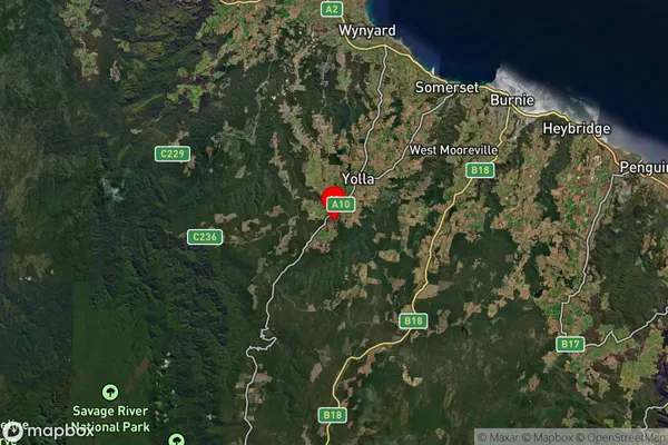 Henrietta,Tasmania Satellite Map