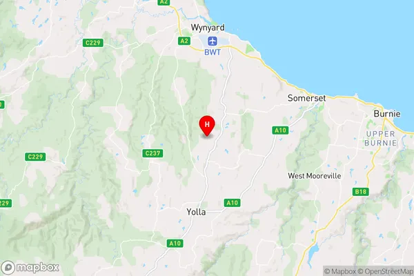 Mount Hicks,Tasmania Area Map