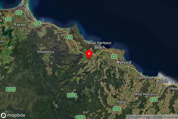 Myalla,Tasmania Satellite Map