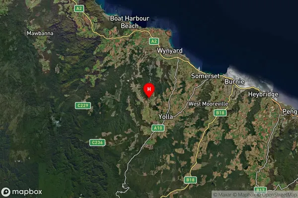 Oldina,Tasmania Satellite Map