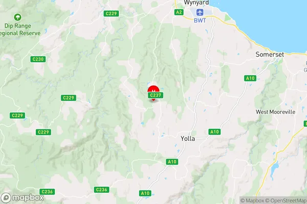 Oldina,Tasmania Area Map