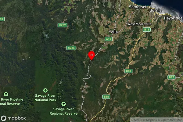 Oonah,Tasmania Satellite Map