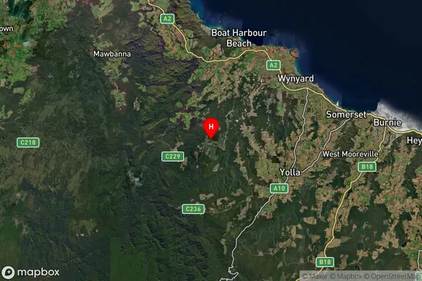 Preolenna,Tasmania Satellite Map