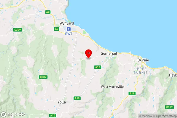 Seabrook,Tasmania Area Map