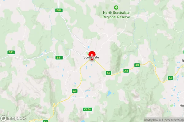 Scottsdale,Tasmania Area Map