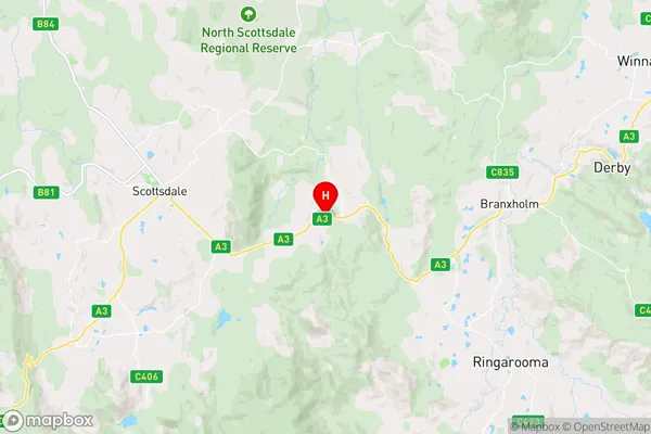 Tonganah,Tasmania Area Map