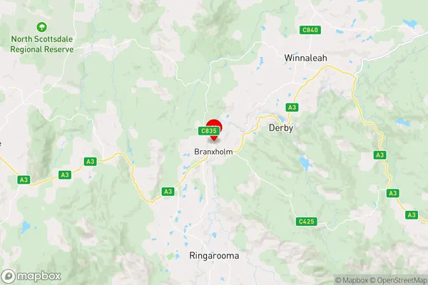 Branxholm,Tasmania Area Map