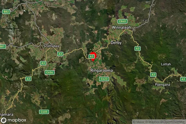 Legerwood,Tasmania Satellite Map