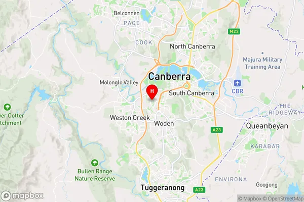 Curtin,Australian Capital Territory Area Map