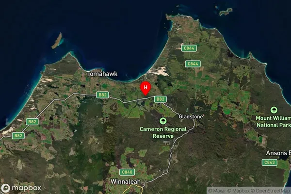 Boobyalla,Tasmania Satellite Map