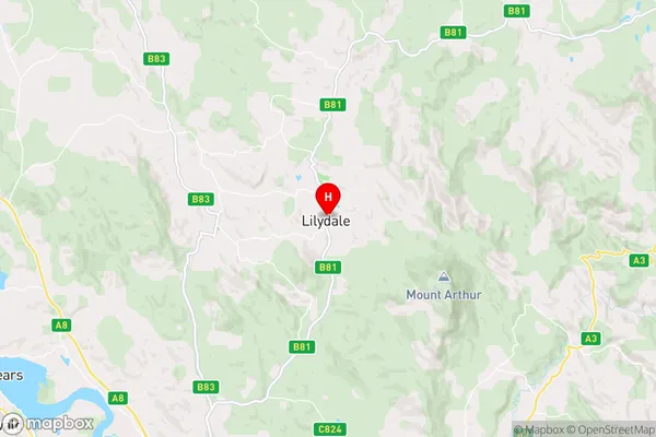 Lilydale,Tasmania Area Map